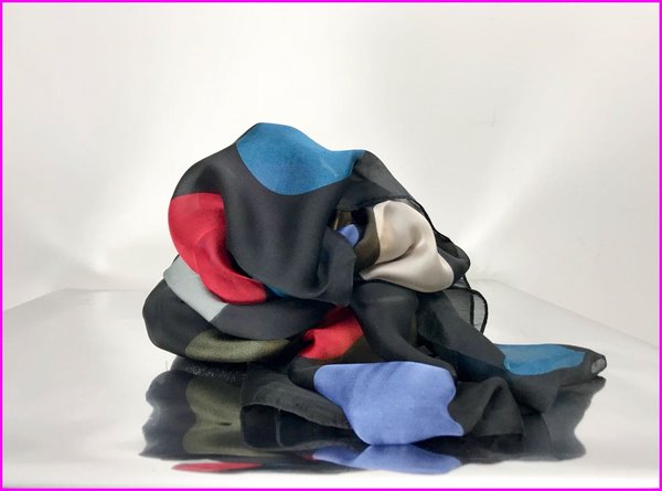 Foulard nero a pois ( formato 180x90 )