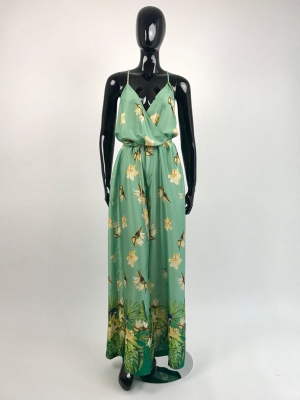 Jumpsuit verde in fantasia Vicolo.