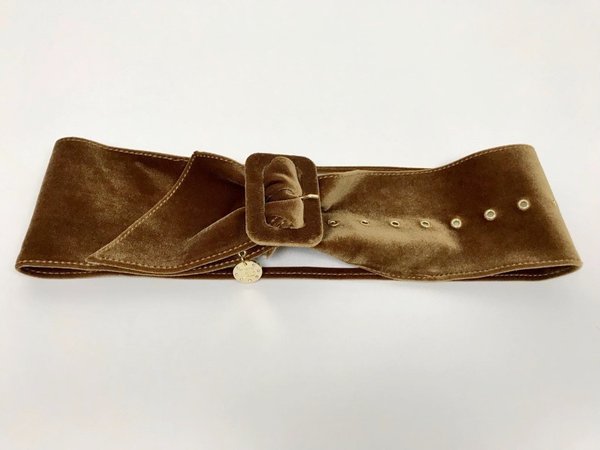 Cintura in velluto con dettagli dorati, Roberta Biagi.  ( H 10 cm )