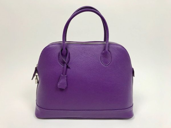 Borsa vera pelle viola. ( 33x30x11 )