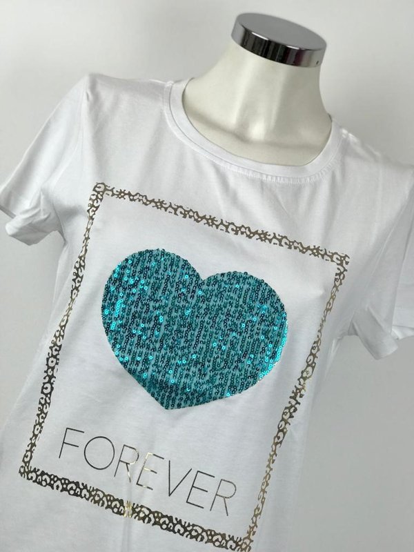 T-shirt FOREVER cuore paillettes