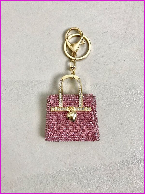 Charms mini bag in swarovski rosa.