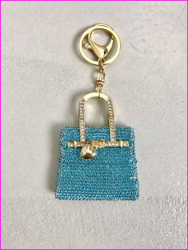 Charms mini bag in swarovski tiffany.