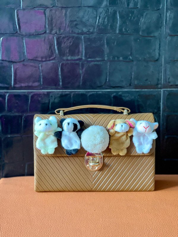 Mini Bag ecopelle con Animal Puppet. Hand Made.