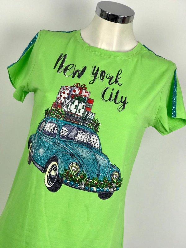 T-shirt verde NEW YORK CITY 