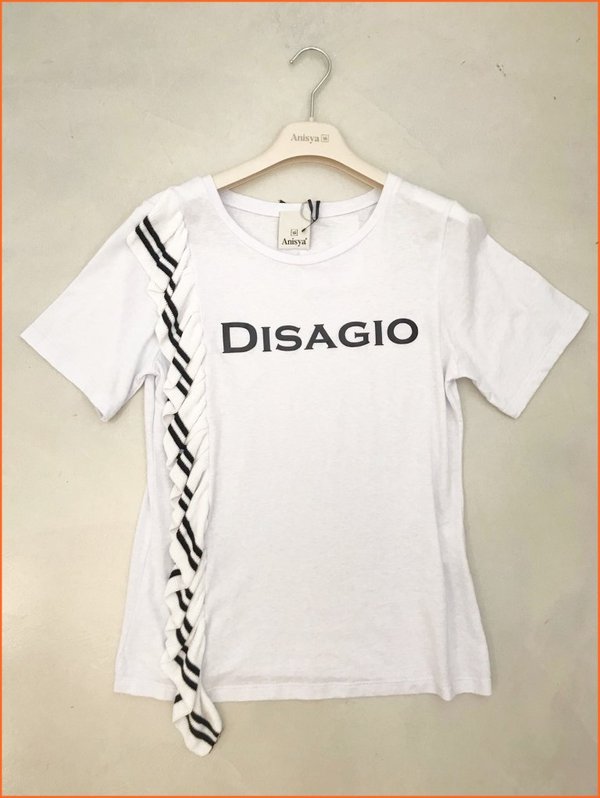 T-shirt DISAGIO Anisya con rouches rigate.