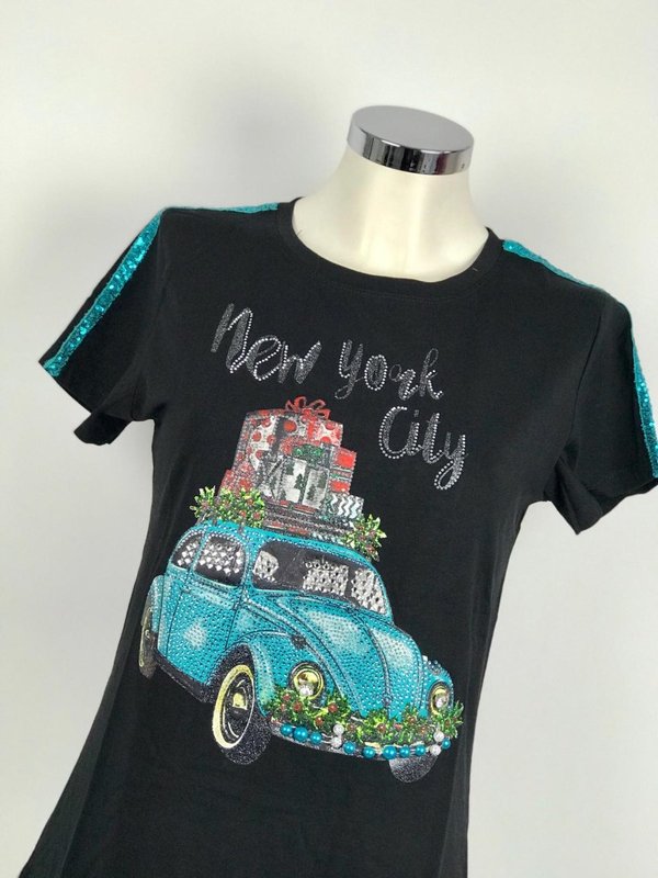 T-shirt verde NEW YORK CITY 