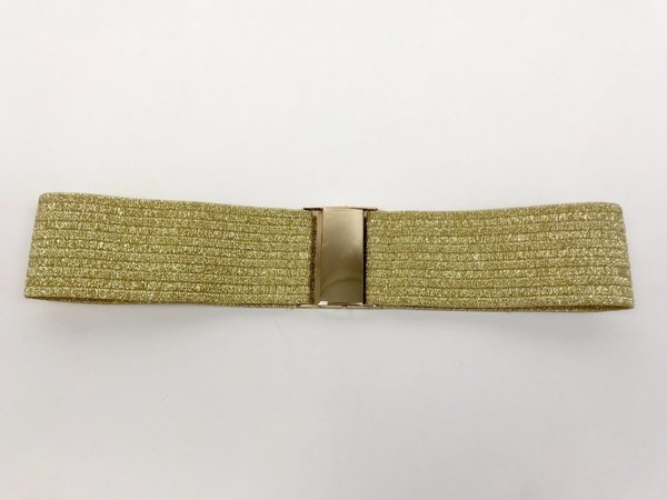 Cintura dorata in lurex elasticizzata.