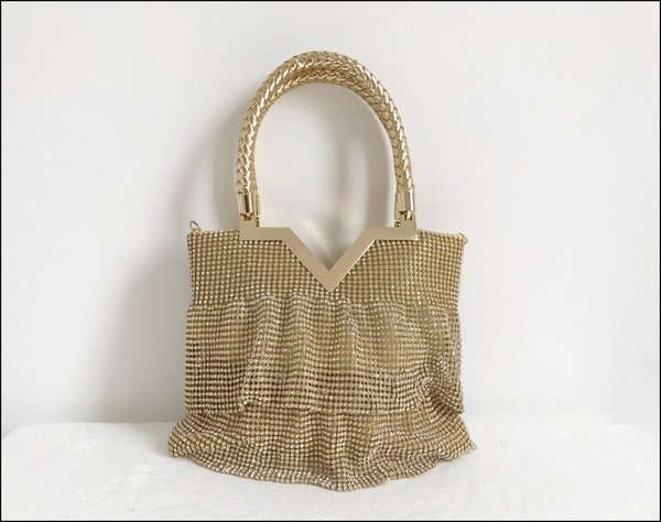 Minibag dorata in swarovski. ( 21x15x7 )