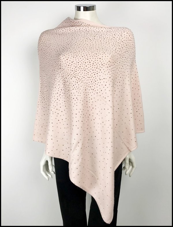 Poncho rosa con swarovski.