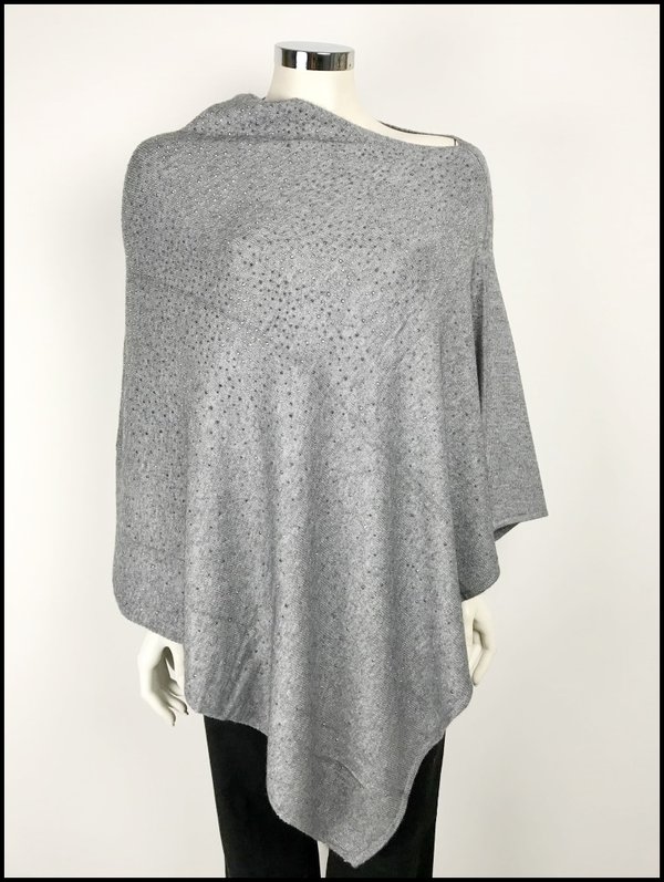 Poncho grigio con swarovski.